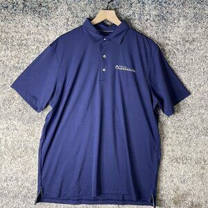 johnnie-O Polo Shirt Mens XL‎ Blue Performance Golf Stretch Embroidered Logo